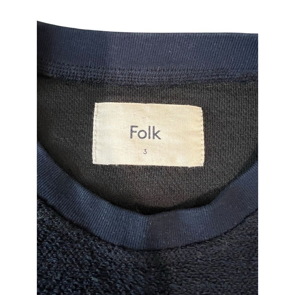 Folk Navy 100% Cotton Crewneck‎ Sweater Sz 3 Classic Casual Heritage Normcore - Picture 3 of 9